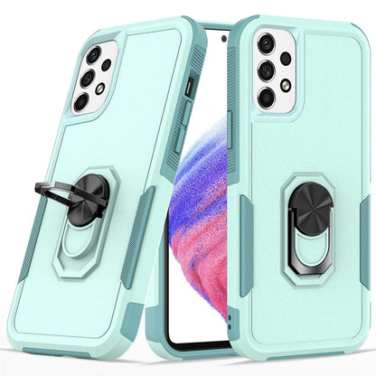 For Samsung Galaxy A53 5G Hybrid Rugged Hard Drop-Proof 3 Layer Protection Military Grade Armor with Metal Ring Stand  Phone Case Cover