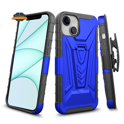For Apple iPhone 14 Pro Max (6.7") Swivel Belt Clip Holster with Built-in Kickstand, Heavy Duty Hybrid 3in1 Shockproof  Phone Case Cover