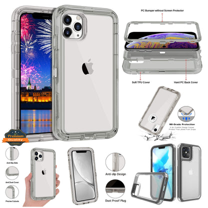 For Samsung Galaxy A22 5G Transparent 3 Layer Heavy Duty Rugged Full Body Shockproof Hybrid Hard PC + TPU Bumper Protective  Phone Case Cover