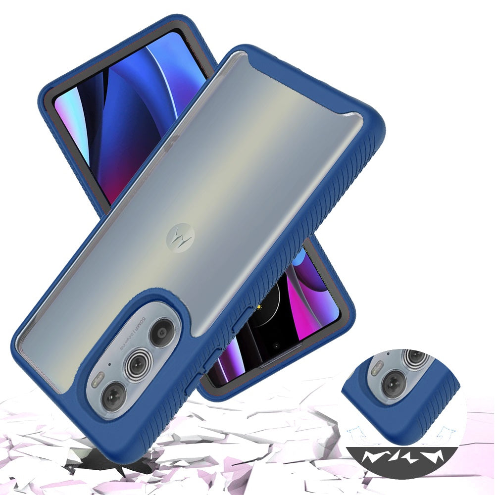 For Motorola Edge+ 2022 /Edge Plus Clear Dual Layer Tuff Rugged Bumper Frame Heavy Duty Hybrid Shockproof Rubber TPU  Phone Case Cover