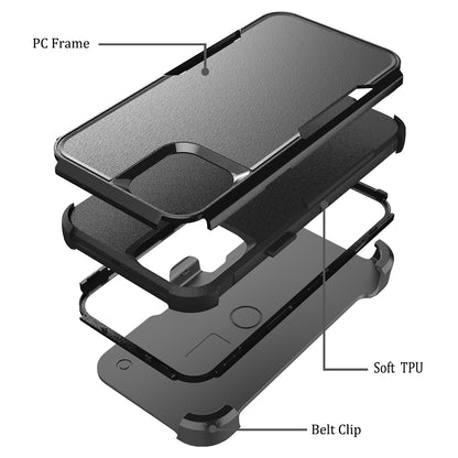 For Samsung Galaxy A33 5G Hybrid Rugged Shockproof 3-Layer Military Tough Heavy Duty with Swivel Belt Clip Kickstand & Holster  Phone Case Cover