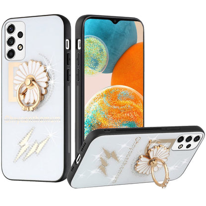 For Samsung Galaxy A23 5G Diamonds 3D Bling Sparkly Glitter Ornaments Engraving Hybrid Metal Fashion  Phone Case Cover