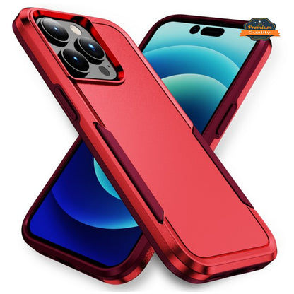 For Apple iPhone 14 /Pro Max Hybrid Bumper Rugged Dual Layer Heavy-Duty Military-Grade Rubber TPU Defender Protective  Phone Case Cover