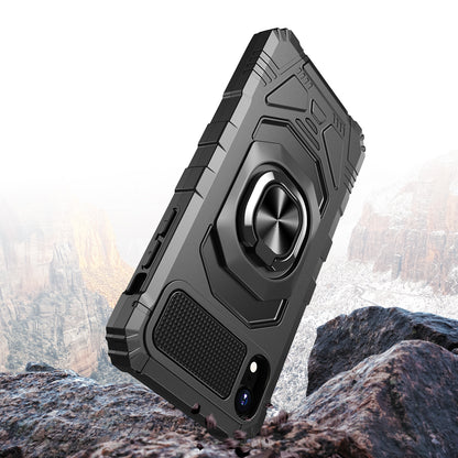 For Apple iPhone XR Hybrid 2in1 Dual Layer with Rotate Magnetic Ring Stand Holder Kickstand, Rugged Shockproof Protective  Phone Case Cover