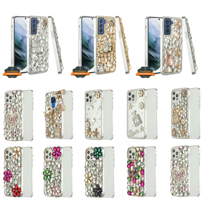 For Apple iPhone 8 Plus/7 Plus/6 6S Plus Bling Clear Crystal 3D Full Diamonds Luxury Sparkle Rhinestone Hybrid  Phone Case Cover