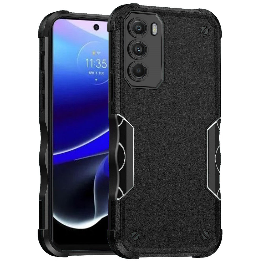 For Apple iPhone 14 Pro (6.1") Slim Tough Shockproof Hybrid Heavy Duty Dual Layer TPU Bumper Rugged Rubber Armor Black Phone Case Cover