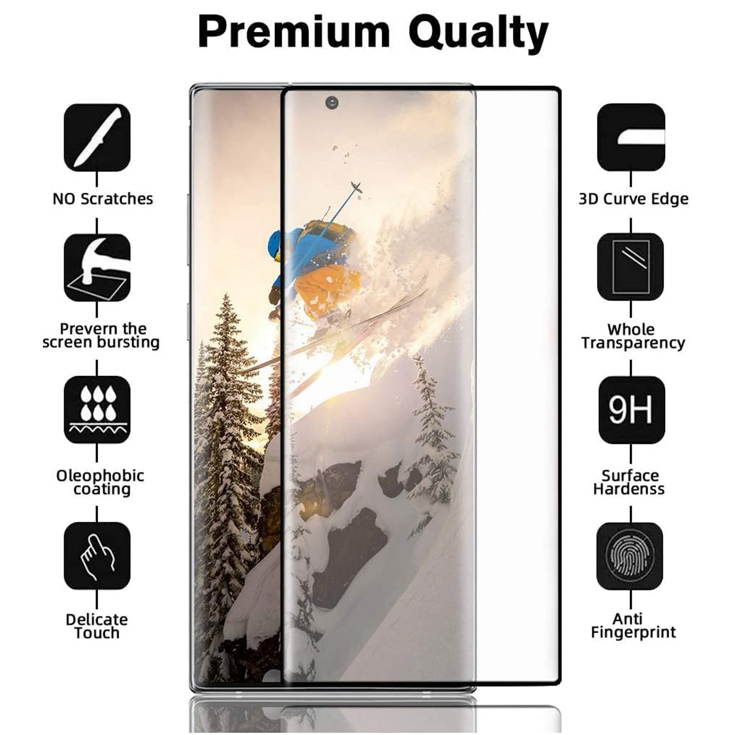 For OnePlus 10 Pro 5G Screen Protector Curve 3D Full Coverage 9H Hardness Tempered Glass Protector Shield 9H Bubble-Free Clear Screen Protector