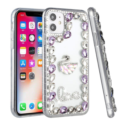 For Apple iPhone 8 Plus/7 Plus/6 6S Plus Bling Clear Crystal 3D Full Diamonds Luxury Sparkle Rhinestone Hybrid  Phone Case Cover