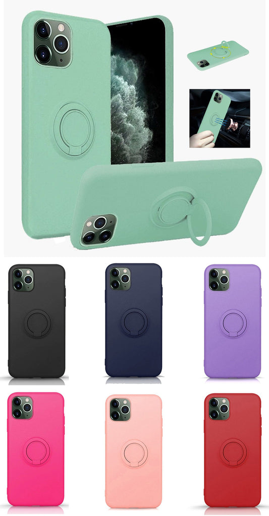 For Samsung Galaxy A73 5G Slim Silicone Soft Rubber Hybrid with Ultra-Thick Ring Magnetic Stand Holder Car Mount Supported Hard Protective  Phone Case Cover