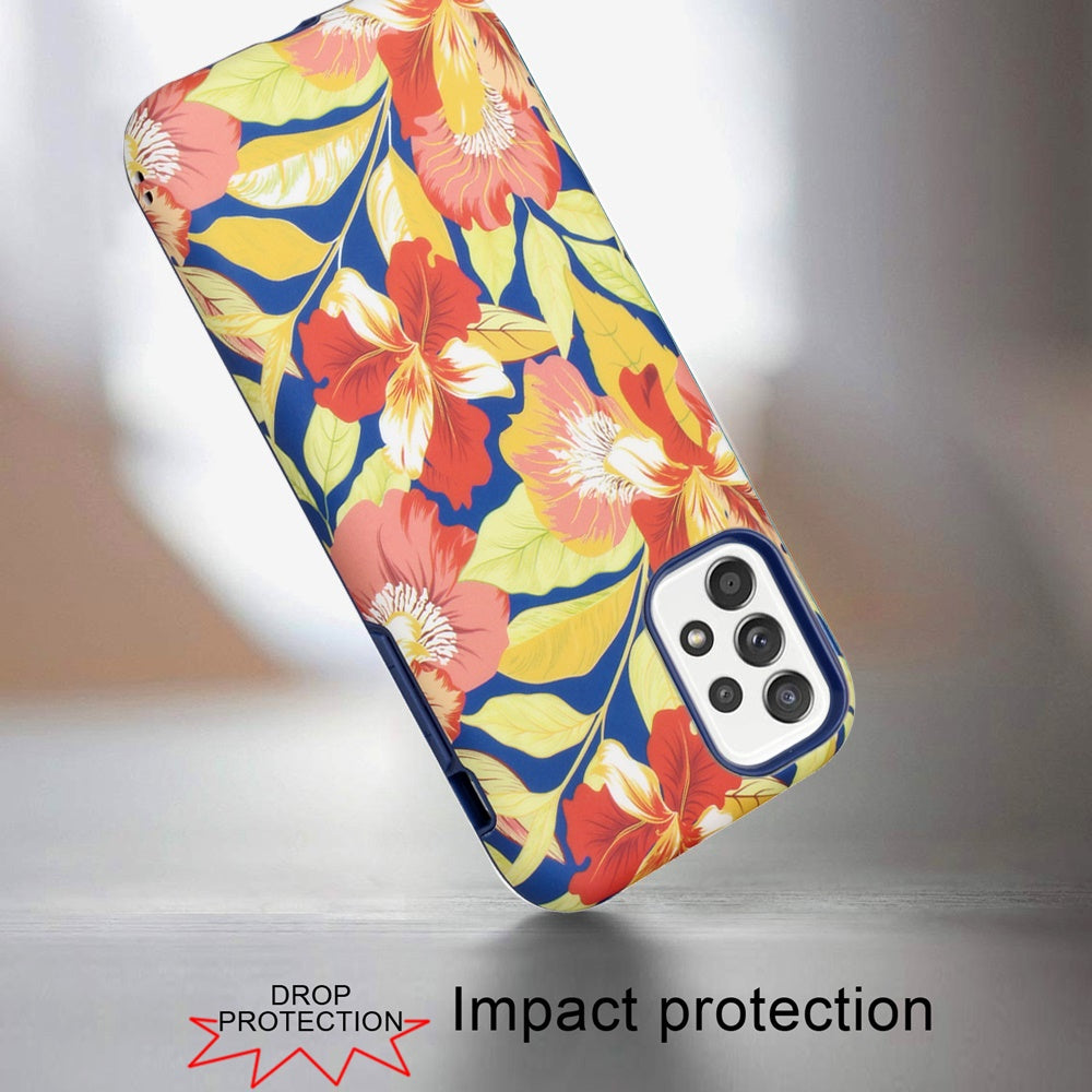 For Apple iPhone 14 Pro (6.1") Bliss Floral Stylish Design Hybrid Rubber Silicone TPU Hard Shockproof Armor Slim  Phone Case Cover