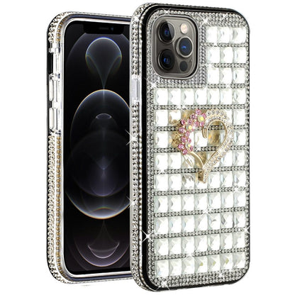 For Apple iPhone SE 2022 /SE 2020/8/7 Fashion Luxury 3D Bling Diamonds Rhinestone Jeweled Ornament Crystal Hybrid Hard  Phone Case Cover