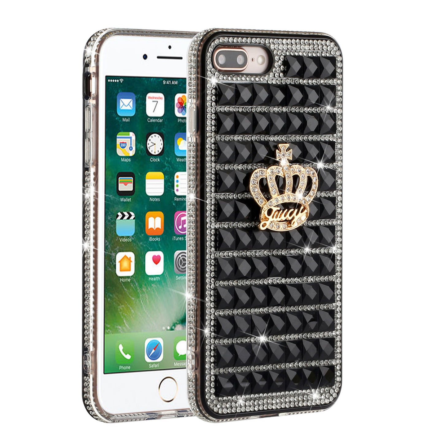 For Apple iPhone 8 Plus/7 Plus/6 Plus/6s Plus Fashion Luxury 3D Bling Diamonds Rhinestone Jeweled Ornament Shiny Crystal  Phone Case Cover