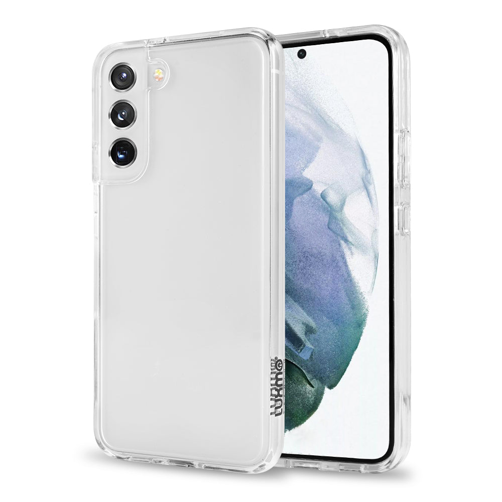 For Samsung Galaxy S22 Premium Clear Full Transparency Thick Hybrid Hard PC Shell & Soft TPU Shock-Absorption Bumper Transparent Phone Case Cover