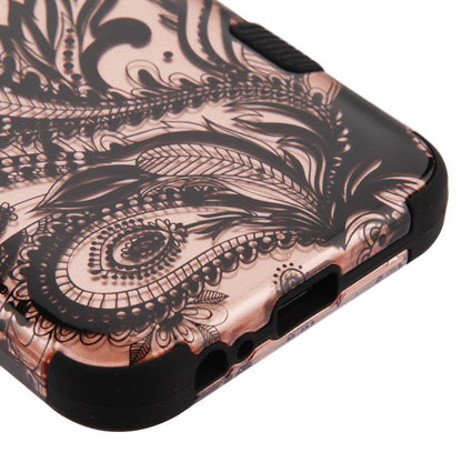 For Samsung Galaxy J2 /J2 Core/J2 Dash/J2 Pure Hybrid Three Layer Hard PC Shockproof Heavy Duty TPU Rubber Anti-Drop Phoenix Flower Phone Case Cover