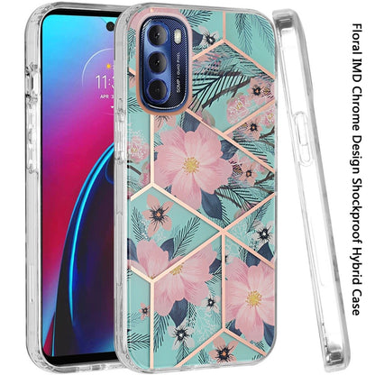 For Motorola Moto G Stylus 2022 4G Fashion Floral IMD Design Flower Pattern Hybrid Protective Hard PC Rubber TPU Back  Phone Case Cover