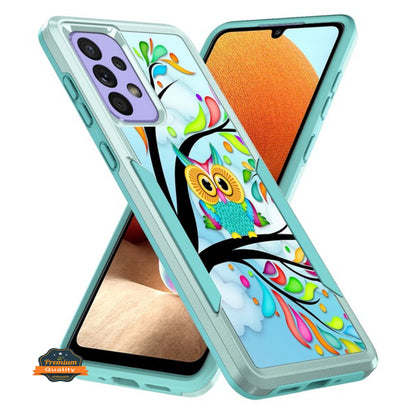 For Samsung Galaxy A53 5G Pattern Design Hybrid Bumper Rugged Dual Layer Heavy-Duty Military-Grade TPU Hard Defender  Phone Case Cover