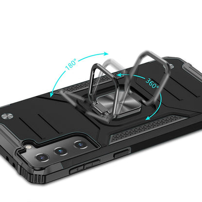For Samsung Galaxy S20 Ultra Armor Hybrid with Ring Stand Holder Kickstand Shockproof Heavy-Duty Durable Rugged 2in1 Black Phone Case Cover