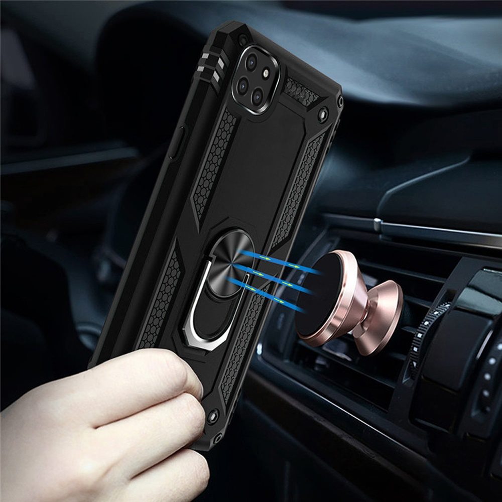 For Boost Mobile Celero 5G Armor Hybrid Durable 360 Degree Rotatable Ring Stand Holder Kickstand 2in1 Fit Magnetic Car Mount  Phone Case Cover
