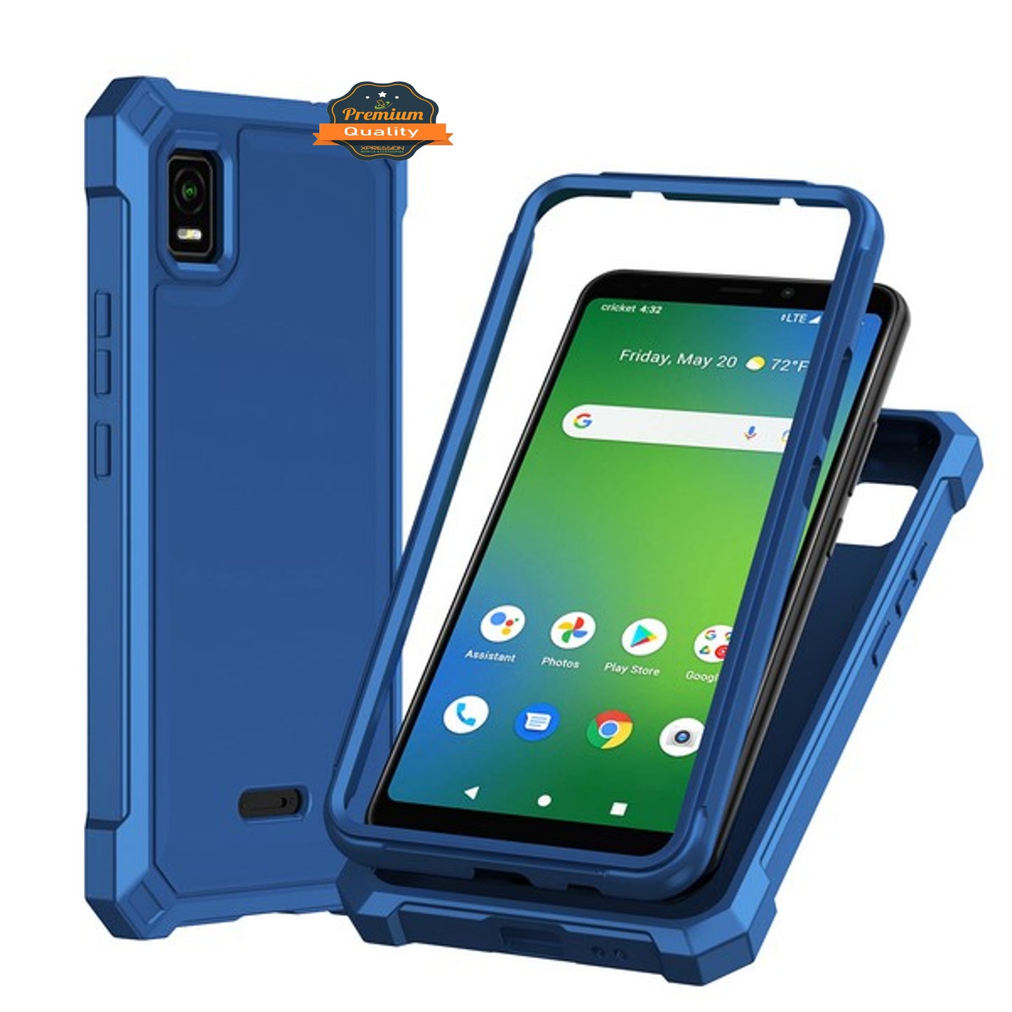 For Cricket Vision Plus 2022 Hybrid 2in1 Front Bumper Frame Cover Square Edge Shockproof Soft TPU + Hard PC Anti-Slip  Phone Case Cover