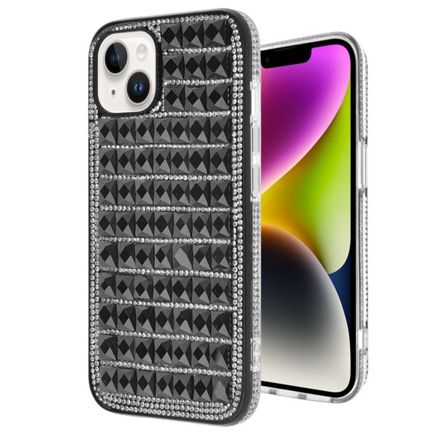 For Apple iPhone 14 /Plus Pro Max Diamonds Sparkle 3D Crystal Glitter Bling Shiny Rhinestone Hybrid Protective  Phone Case Cover