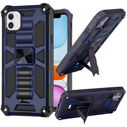 For iPhone 14 Pro (6.1") Heavy Duty Stand Hybrid Shockproof Rugged with Built-in Kickstand Fit Magnetic Car Mount  Phone Case Cover