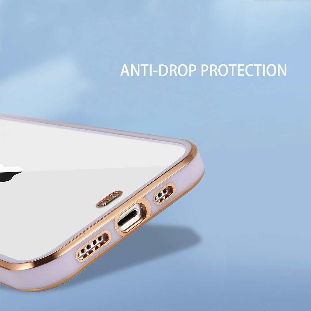 For Apple iPhone 13 /Pro Max Hybrid PC Bumper Plating with Raised Camera Protection Shockproof Slim Frame TPU Protective  Phone Case Cover