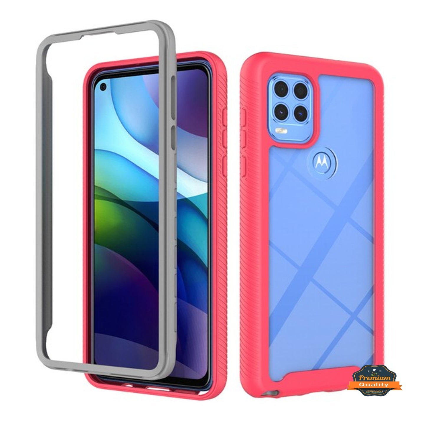 For Motorola Moto G Stylus 5G 2021 Full Body Armor Slim Hybrid Double Layer Hard PC + TPU Transparent Back Rugged Shockproof  Phone Case Cover