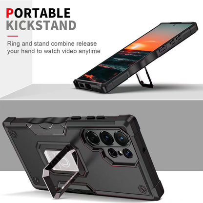 For Samsung Galaxy Z Fold 4 5G Heavy Duty Hybrid with Kickstand Ring Stand, Support Magnetic Car Mount Rugged TPU Shell  Phone Case Cover