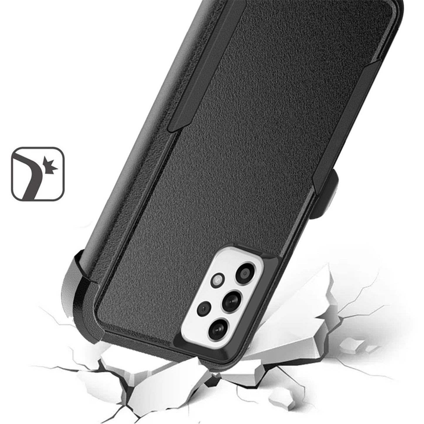 For Apple iPhone 14 Pro (6.1") Heavy Duty Rugged Shockproof Body Protection Hybrid Kickstand with Swivel Belt Clip Holster Black Phone Case Cover