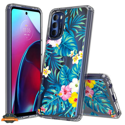 For Samsung Galaxy A03 Core Floral Patterns Design Transparent Silicone Shock Absorption Bumper Slim Hard PC Back  Phone Case Cover