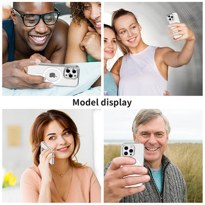 For Apple iPhone 14 /Plus Pro Max Transparent Thick Hybrid Hard PC Shell & Soft TPU Shockproof Compatible with MagSafe  Phone Case Cover