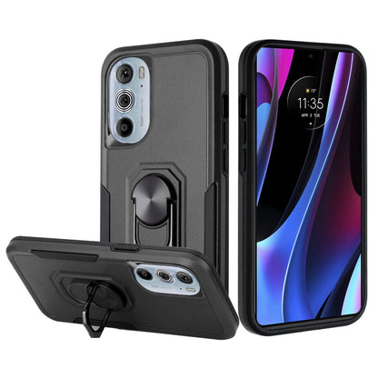 For Motorola Edge+ 2022 /Edge Plus Hybrid Rugged Hard Drop-Proof Protection Military Grade Armor with Metal Ring Stand  Phone Case Cover