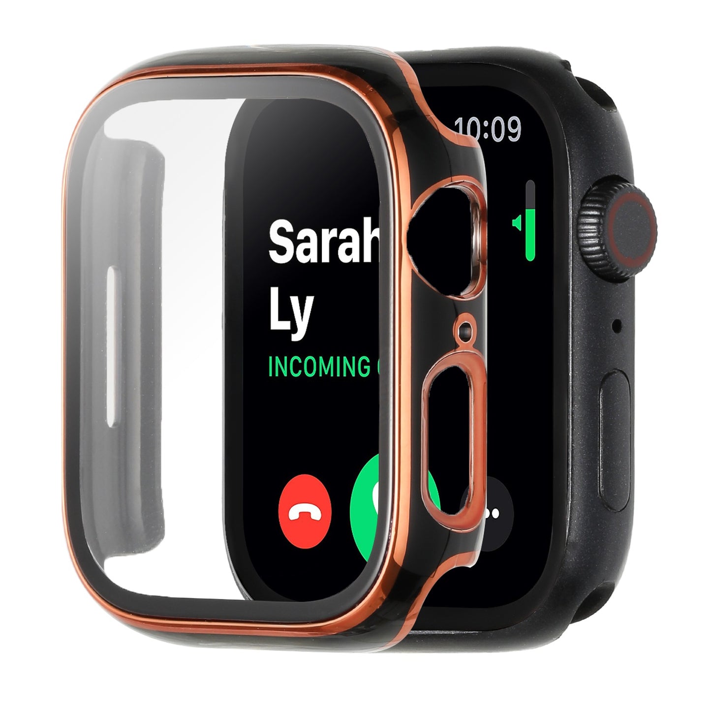 For Apple Watch Series 7/6/SE/5/4/3/2/1 Full Coverage Frame Bumper Chromed with Tempered Glass Screen Protector Hard Cover