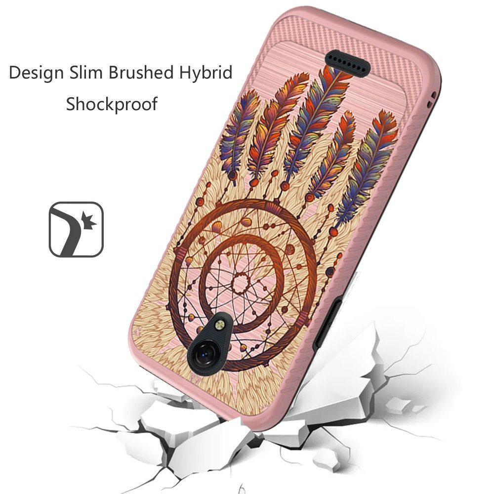 For Cricket Icon 2 Cute Design Printed Pattern Fashion Brushed Texture Shockproof Dual Layer Hybrid Slim Protective Had PC + TPU Rubber  Phone Case Cover