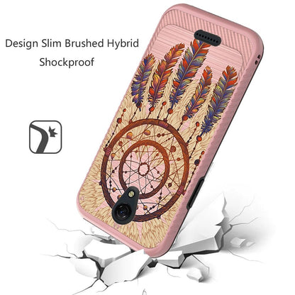 For Cricket Icon 2 Cute Design Printed Pattern Fashion Brushed Texture Shockproof Dual Layer Hybrid Slim Protective Had PC + TPU Rubber  Phone Case Cover