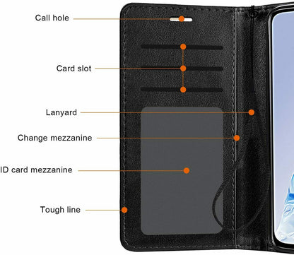 For Apple iPhone 14 /Pro Max Wallet PU Leather Pouch with Credit Card Slots ID Money Pocket, Stand & Strap Flip Bookstyle  Phone Case Cover
