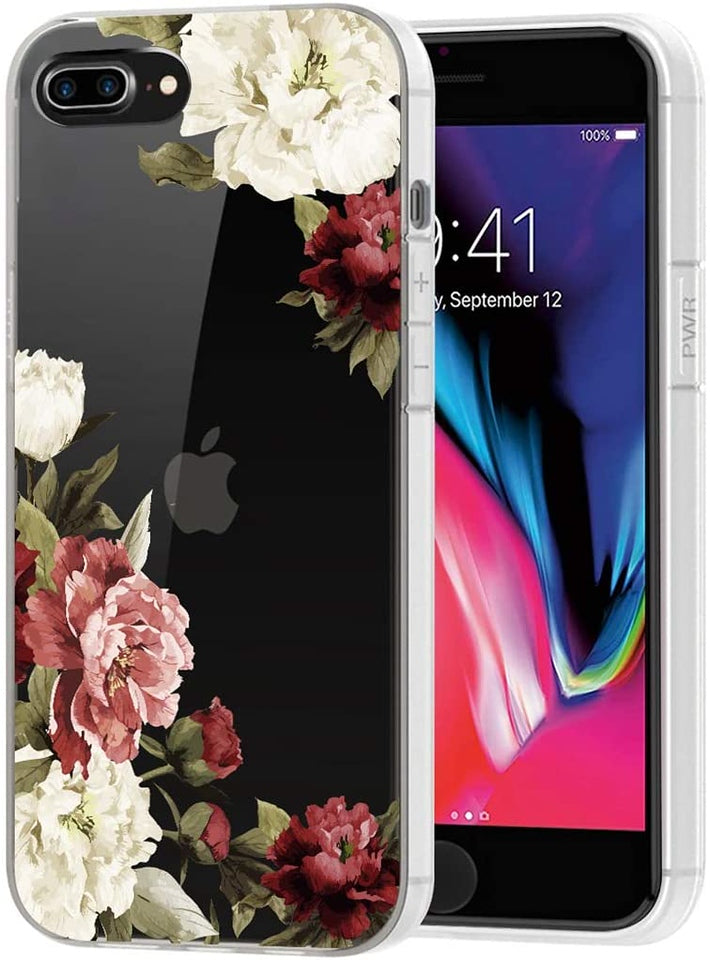 For TCL 30 XE 5G Floral Patterns Design Transparent TPU Silicone Shock Absorption Bumper Slim Hard PC Back  Phone Case Cover