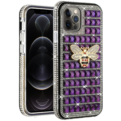 For Apple iPhone SE 2022 /SE 2020/8/7 Fashion Luxury 3D Bling Diamonds Rhinestone Jeweled Ornament Crystal Hybrid Hard  Phone Case Cover