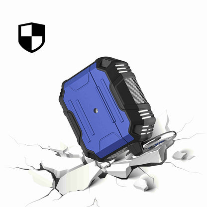 For Apple AirPods 2 & 1 Full-Body Rugged ShockProof Hybrid With Metal Hook Carabiner Heavy Duty Armor Protective Case Cover