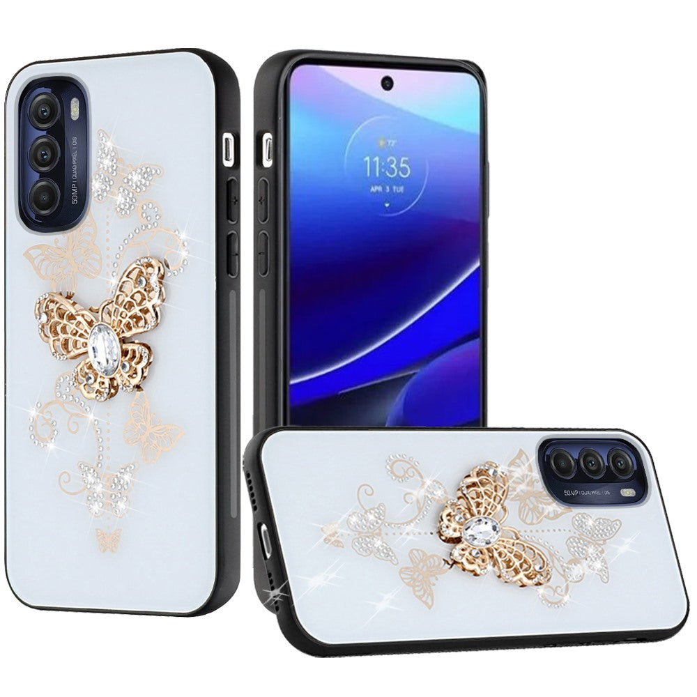 For Motorola Moto G Stylus 5G 2022 Diamond 3D Bling Sparkly Glitter Ornaments Engraving Hybrid Armor Fashion  Phone Case Cover