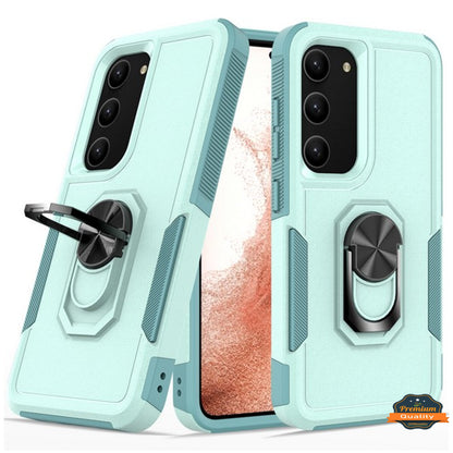 For Motorola Moto G 5G 2023 Shockproof Hybrid Dual Layer PC + TPU with Ring Stand Metal Kickstand Heavy Duty Armor  Phone Case Cover