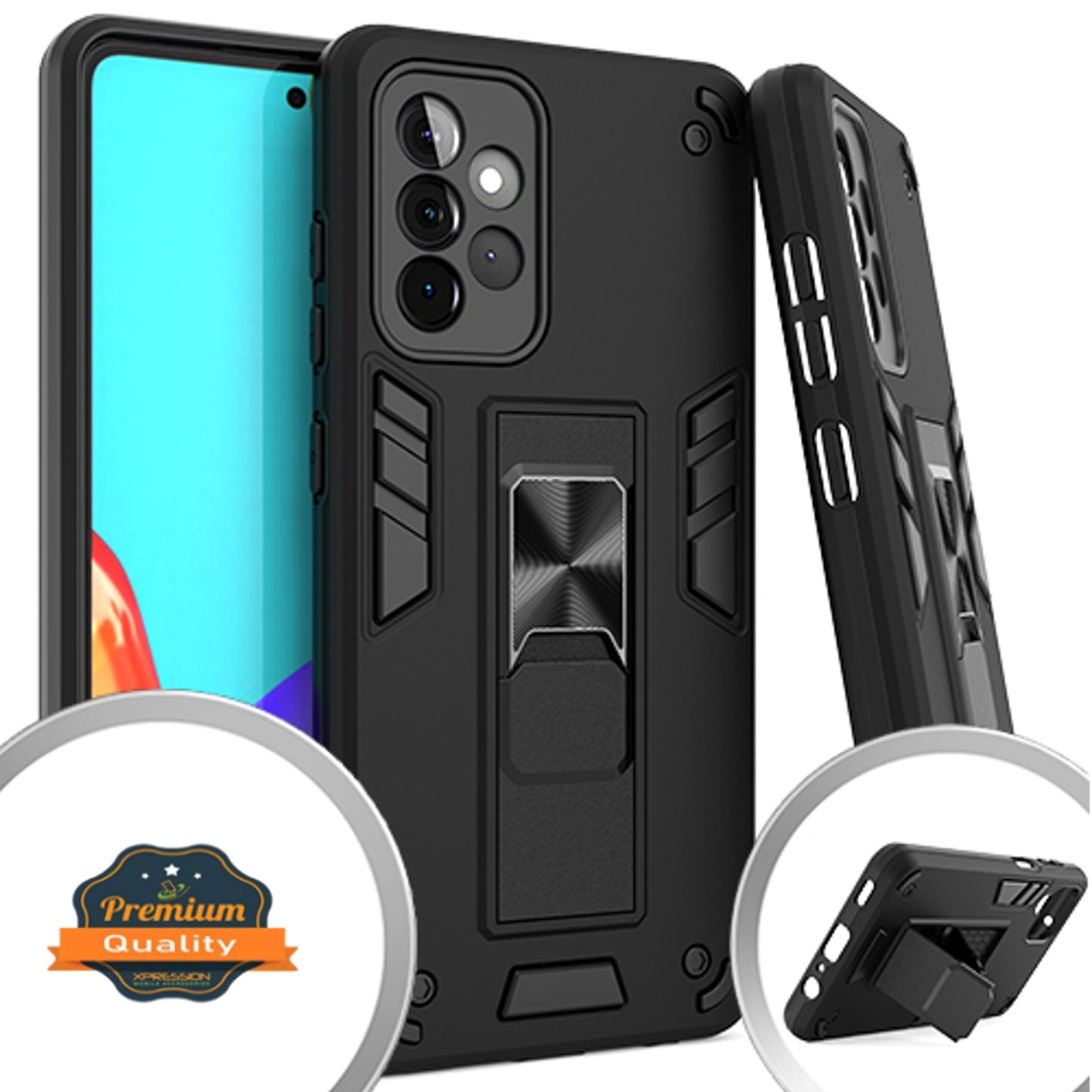 For Apple iPhone 13 /Pro Max Mini with Built-in Slide Kickstand Shockproof Armor Heavy Duty Dual Layer [Military Grade] Protective Rugged Bumper  Phone Case Cover