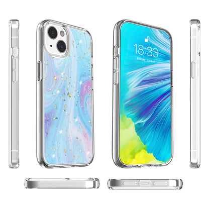 For Apple iPhone 14 /Plus Pro Max Fashion Marble Galaxy Design Pattern Bling Sparkle Hybrid Shockproof Rubber  Phone Case Cover