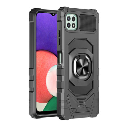 For Samsung Galaxy A22 5G Hybrid Dual Layer with Rotate Magnetic Ring Stand Holder Kickstand, Rugged Shockproof Anti-Scratch Protective  Phone Case Cover