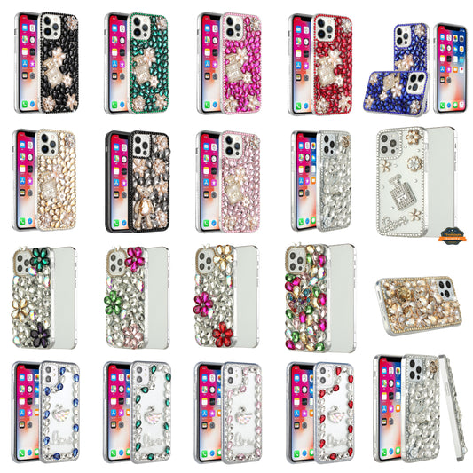 For Samsung Galaxy A13 4G Bling Clear Crystal 3D Full Diamonds Luxury Sparkle Transparent Rhinestone Hybrid Protective  Phone Case Cover