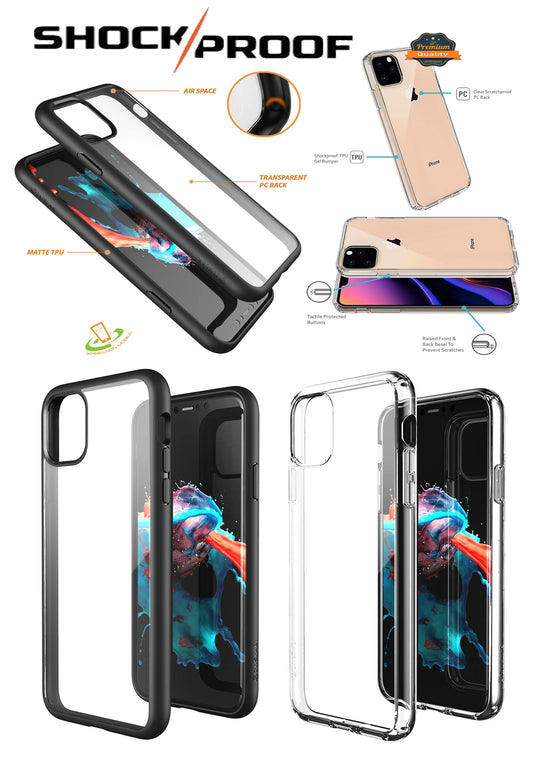 For Apple iPhone 14 Plus (6.7") Hybrid Crystal Clear Transparent Shock-Absorption Bumper with TPU + Hard PC Back Frame  Phone Case Cover