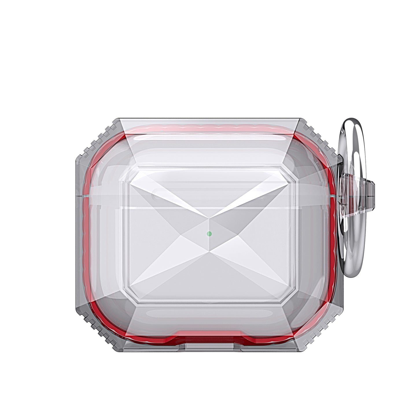 For Apple AirPods 2 & 1 Transparent Diamond Clear Design Shock-Resistant Dustproof [Visible Front LED] [Wireless Charging] with Carabiner  Phone Case Cover
