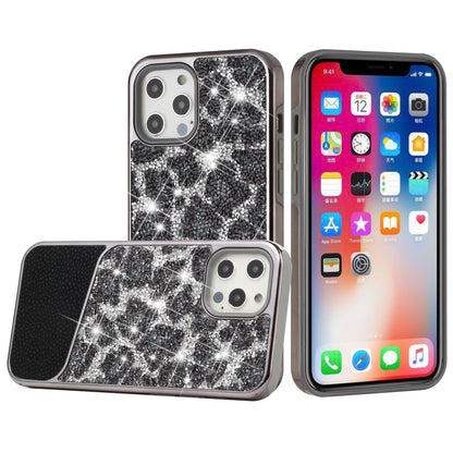 For Apple iPhone 14 Pro (6.1") Bling Animal Design Glitter Hybrid Thick TPU Shiny Protective Rubber Frame  Phone Case Cover