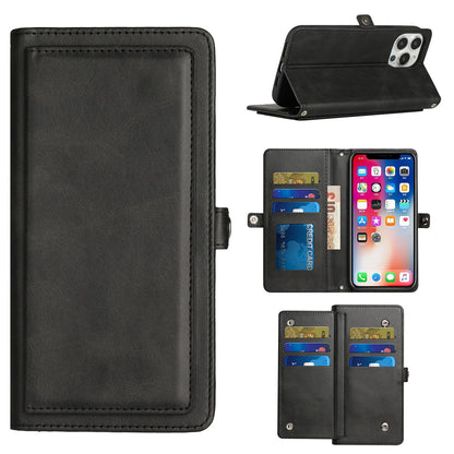 For Samsung Galaxy A23 5G Ultra Luxury 9 ID Cash Credit Card Slots Holder Carrying Pouch Folio Flip PU Leather Kickstand  Phone Case Cover