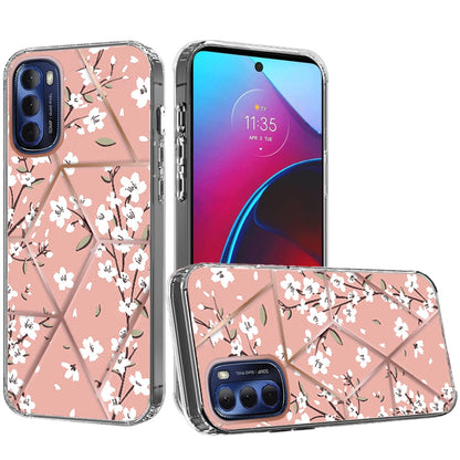 For Motorola Moto G Stylus 2022 4G Fashion Art Floral IMD Design Beautiful Flower Pattern Hybrid PC Rubber Hard Back  Phone Case Cover